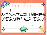 大连艺术学院就读期间挂科了怎么办呢？(挂科怎么办)