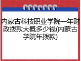 内蒙古科技职业学院一年财政拨款大概多少钱(内蒙古学院年拨款)