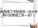东莞理工学院是双一流大学吗?(东莞理工双一流？)