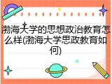 渤海大学的思想政治教育怎么样(渤海大学思政教育如何)