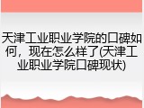 天津工业职业学院的口碑如何，现在怎么样了(天津工业职业学院口碑现状)