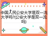 中国人民公安大学是双一流大学吗?(公安大学是双一流吗)