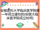 安徽医科大学临床医学院哪一年成立建校的(安医大临床医学院成立时间)