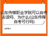 山东传媒职业学院可以自考去读吗，为什么(山东传媒自考可行吗)