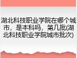 湖北科技职业学院在哪个城市，是本科吗，第几批(湖北科技职业学院城市批次)