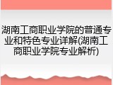 湖南工商职业学院的普通专业和特色专业详解(湖南工商职业学院专业解析)