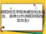 绵阳师范学院有哪些知名校友，简单分析(绵阳师院知名校友)