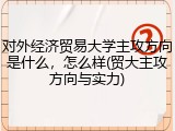 对外经济贸易大学主攻方向是什么，怎么样(贸大主攻方向与实力)