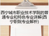 西宁城市职业技术学院的普通专业和特色专业详解(西宁职院专业解析)