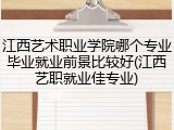 江西艺术职业学院哪个专业毕业就业前景比较好(江西艺职就业佳专业)