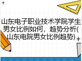 山东电子职业技术学院学生男女比例如何，趋势分析(山东电院男女比例趋势)