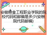 安徽粮食工程职业学院的院校代码和邮编是多少(安粮院代码邮编)