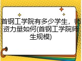 首钢工学院有多少学生，师资力量如何(首钢工学院师生规模)