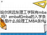 哈尔滨远东理工学院有mba吗？emba和mba的入学条件是什么(哈理工MBA条件)