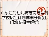 广东江门幼儿师范高等专科学校招生计划详细分析(江门幼专招生解析)