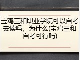 宝鸡三和职业学院可以自考去读吗，为什么(宝鸡三和自考可行吗)