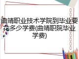 曲靖职业技术学院到毕业要花多少学费(曲靖职院毕业学费)
