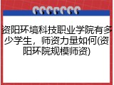 资阳环境科技职业学院有多少学生，师资力量如何(资阳环院规模师资)