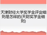天津财经大学奖学金评定细则是怎样的(天财奖学金细则)