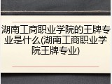 湖南工商职业学院的王牌专业是什么(湖南工商职业学院王牌专业)