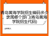 青岛黄海学院招生编码多少，隶属哪个部门(青岛黄海学院招生代码)