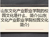 山东文化产业职业学院的校园文化是什么，简介(山东文化产业职业学院校园文化简介)