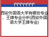 西安外国语大学有哪些专业，王牌专业分析(西安外国语大学王牌专业)