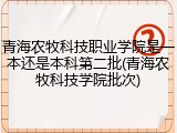青海农牧科技职业学院是一本还是本科第二批(青海农牧科技学院批次)
