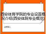 西安体育学院的专业设置概况介绍(西安体院专业概览)