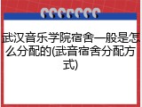 武汉音乐学院宿舍一般是怎么分配的(武音宿舍分配方式)