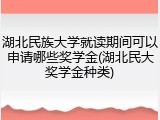 湖北民族大学就读期间可以申请哪些奖学金(湖北民大奖学金种类)