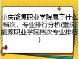 重庆能源职业学院属于什么档次，专业排行分析(重庆能源职业学院档次专业排行)