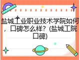 盐城工业职业技术学院如何，口碑怎么样？(盐城工院口碑)