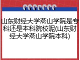山东财经大学燕山学院是专科还是本科院校呢(山东财经大学燕山学院本科)