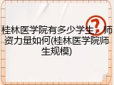 桂林医学院有多少学生，师资力量如何(桂林医学院师生规模)