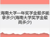 海南大学一年奖学金最多能拿多少(海南大学奖学金最高多少)