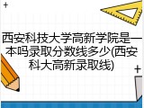 西安科技大学高新学院是一本吗录取分数线多少(西安科大高新录取线)