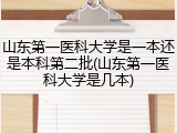 山东第一医科大学是一本还是本科第二批(山东第一医科大学是几本)
