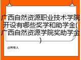 广西自然资源职业技术学院开设有哪些奖学和助学金(广西自然资源学院奖助学金)
