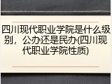 四川现代职业学院是什么级别，公办还是民办(四川现代职业学院性质)