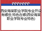 西安海棠职业学院专业开设有哪些,特色在哪(西安海棠职业学院专业特色)