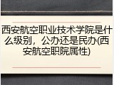 西安航空职业技术学院是什么级别，公办还是民办(西安航空职院属性)