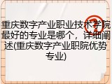 重庆数字产业职业技术学院最好的专业是哪个，详细阐述(重庆数字产业职院优势专业)