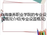 北海康养职业学院的专业设置概况介绍(专业设置概况)