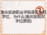 重庆旅游职业学院是否有双学位，为什么(重庆旅院双学位原因)