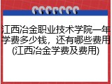 江西冶金职业技术学院一年学费多少钱，还有哪些费用(江西冶金学费及费用)
