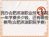 民办合肥滨湖职业技术学院一年学费多少钱，还有哪些费用(合肥滨湖职院学费)