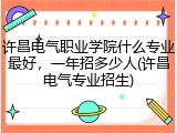 许昌电气职业学院什么专业最好，一年招多少人(许昌电气专业招生)