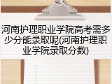 河南护理职业学院高考需多少分能录取呢(河南护理职业学院录取分数)