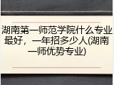湖南第一师范学院什么专业最好，一年招多少人(湖南一师优势专业)